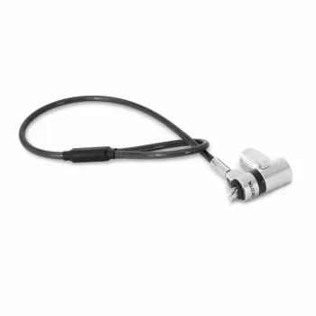 DICOTA D32068 cadeado de cabo universal mini para portátil, 0,3 m, 3 cabeças intermutáveis, prateado