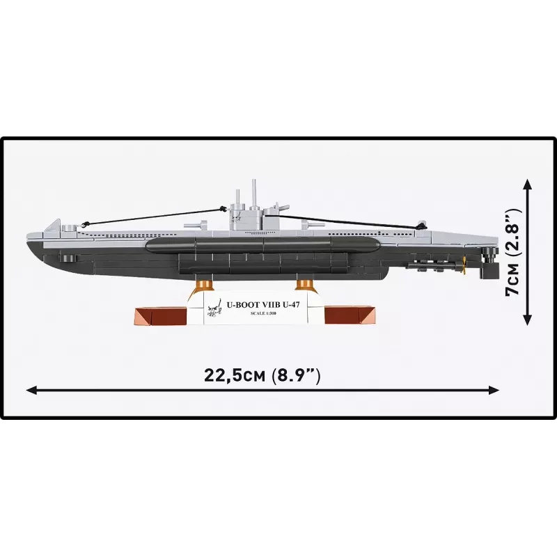 Modelo à escala de submarino Cobi U-47 T.VIIB 1:300 kit, marca Cobi, modelo 4858