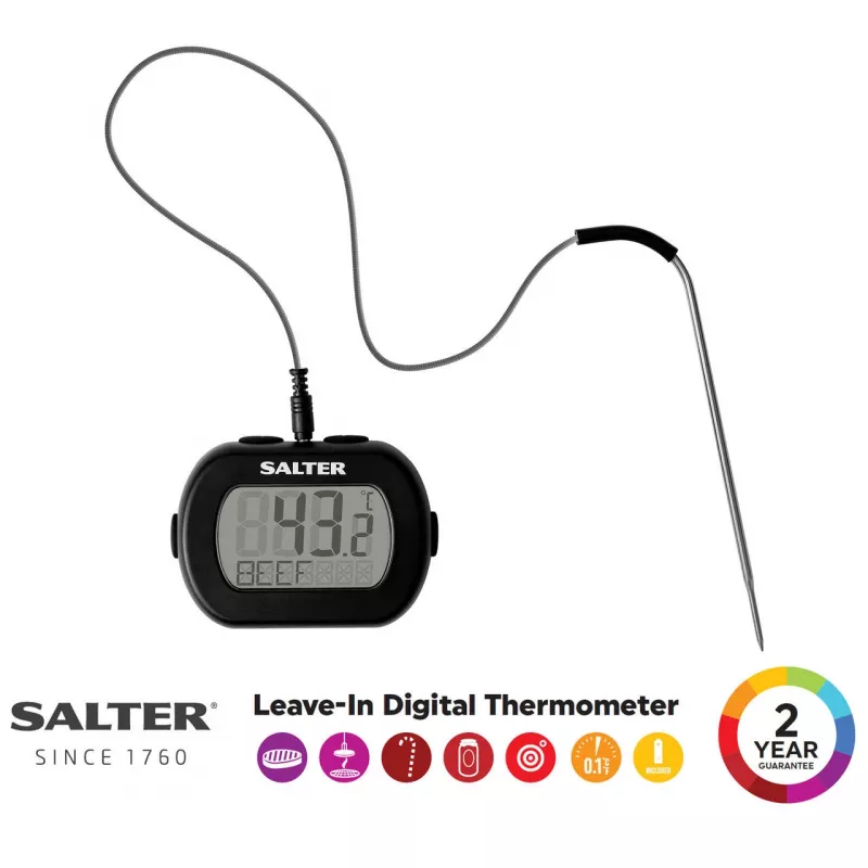 Termómetro digital de leitura instantânea Salter 515 BKCR, à prova de água, para alimentos