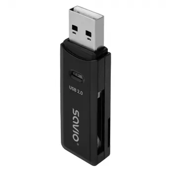 Leitor de cartões SD, USB 2.0, 480 Mbit/s, AK-63 Savio SAVAK-63