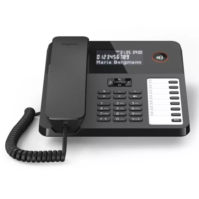 Telefone analógico Gigaset DESK 600 com identificação de chamadas preto