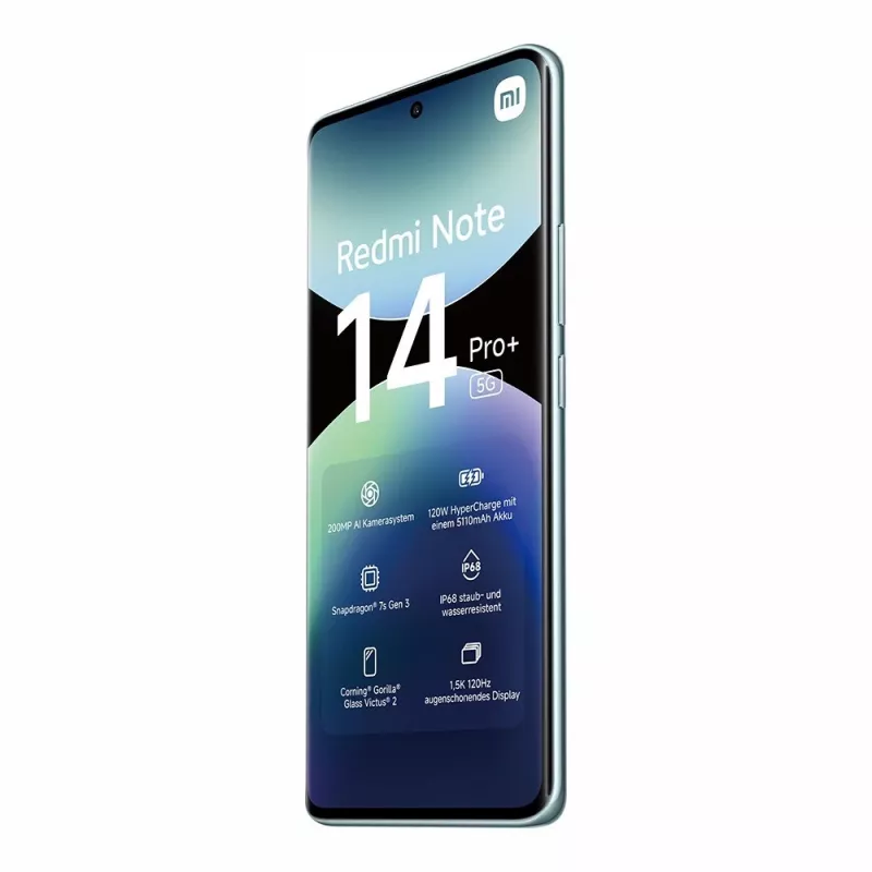 Smartphone Xiaomi Redmi Note 14 Pro+ 5G — 6,67 polegadas AMOLED, 8 GB RAM, 256 GB, 200 MP, IP68, 5110 mAh