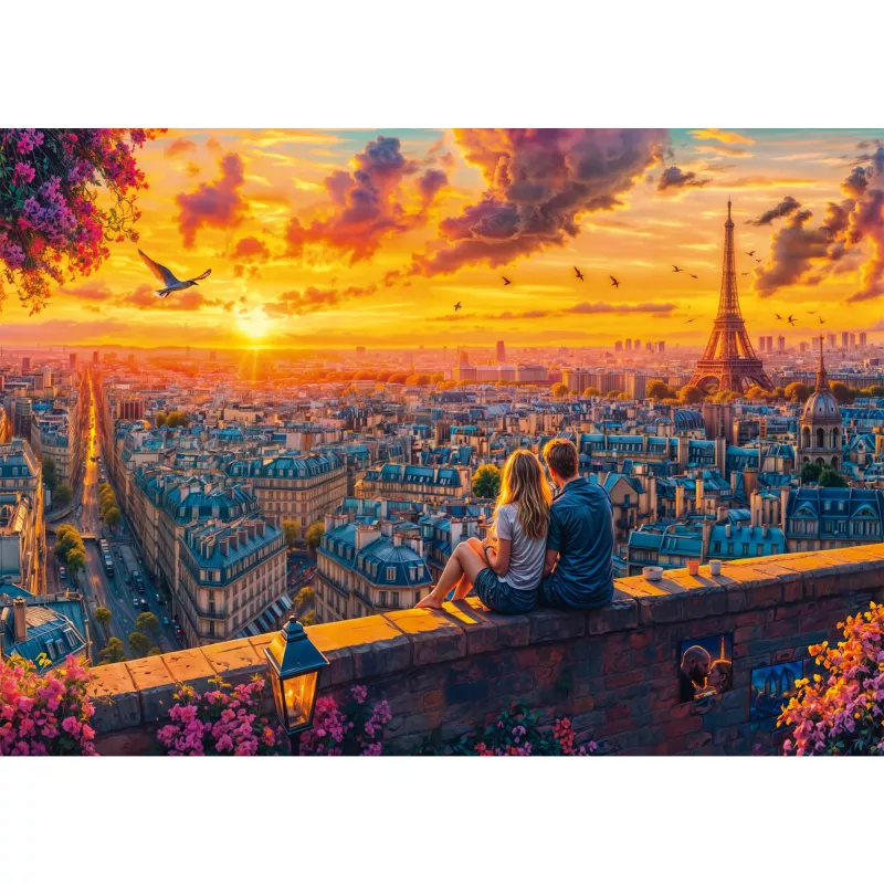 Puzzle, Schmidt Spiele Parisian Rooftop Whispers — 1000 peças