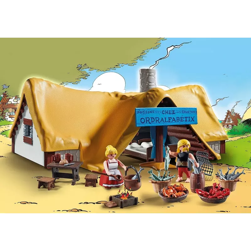 Playmobil 71266 Asterix: cabana de Verleihnix Verleihnix e a sua mulher Bakteria figuras de coleção Asterix colecionadores e fãs diversão de role-play