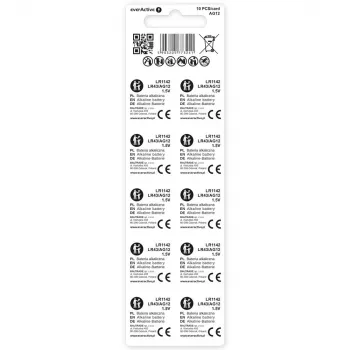 Pilha botão alcalina everActive G12 AG12 1,5 V – pack de 10