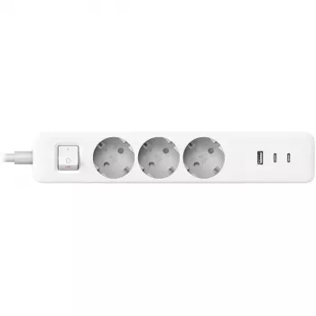 Extensão elétrica Xiaomi BHR07UKEU — 3 saídas AC tipo F, 250 V, cabo de 1,4 m, branco