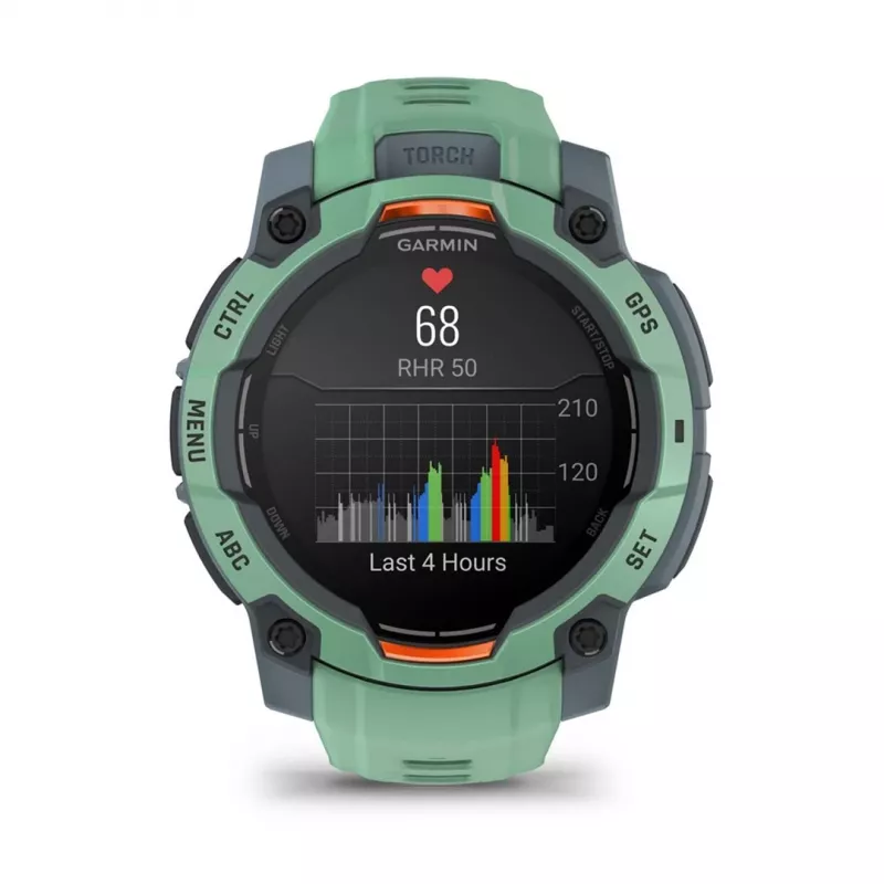 Garmin Instinct 3 AMOLED 3,05 cm (1,2) 45 mm Digital 390 x 390 píxeis Ecrã tátil verde GPS (satélite)