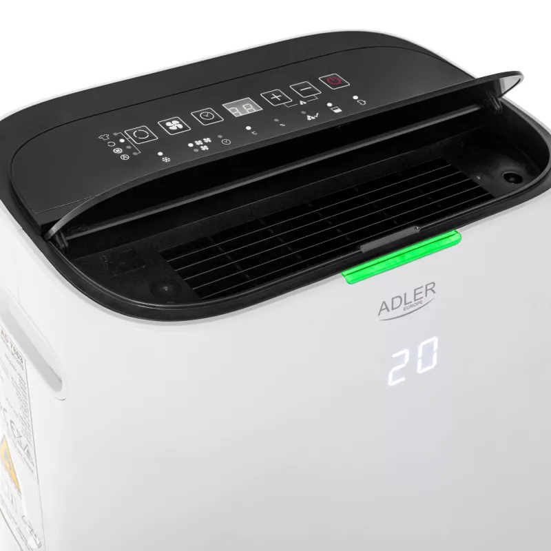 Desumidificador e purificador de ar 2 em 1 Adler | AD 7863 | Potência 420 W | Adequado para espaços até 140 m³ | Capacidade do depósito de água 6,5 L | Branco