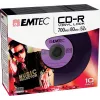 EMTEC Vinyl Look - 10 x CD-R - 700 MB (80 Min) 52x - azul, amarelo, lilás, verde, rosa - Slim Jewel Case