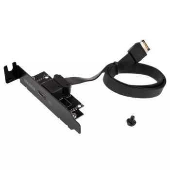Adaptador Akasa Low Profile PCI Bracket USB 3.1 Type-C - preto - adaptador - digital/dados