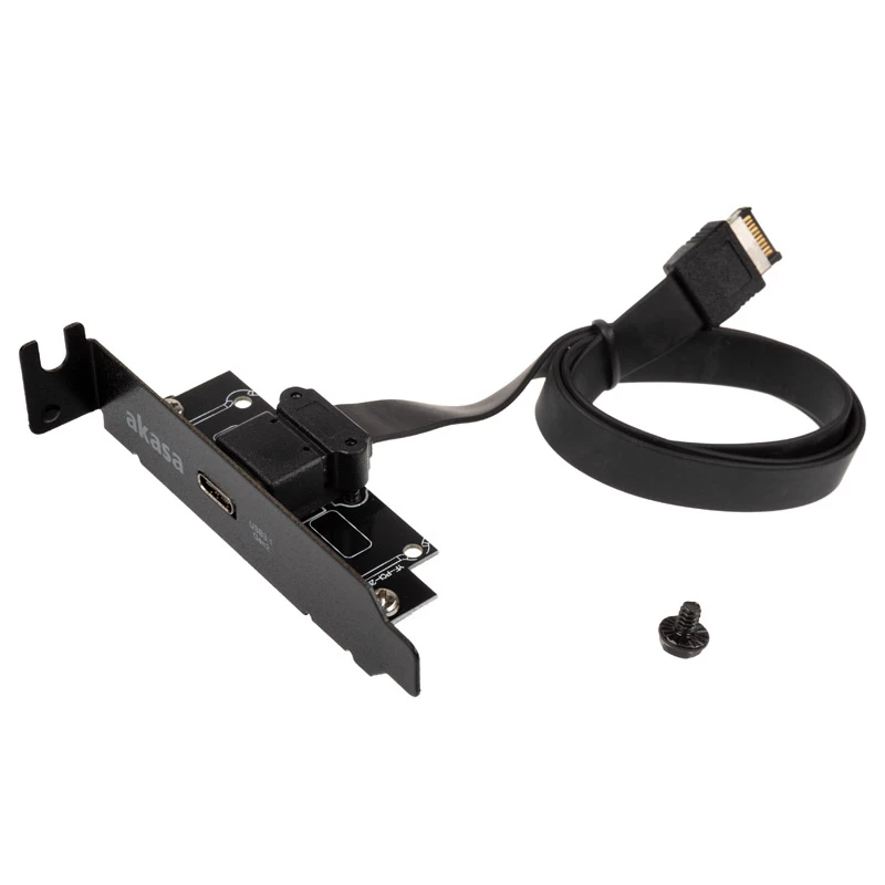 Adaptador Akasa Low Profile PCI Bracket USB 3.1 Type-C - preto - adaptador - digital/dados