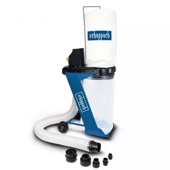 Aspirador de sólidos Scheppach DC500 — 75 L, 550 W, 1150 m³/h, mangueira 2 m, diâmetro 10 cm
