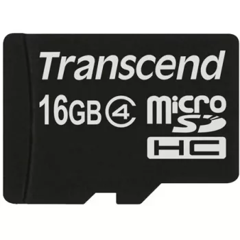 Transcend - Cartão de memória - 16GB - Classe 4 - microSDHC (TS16GUSDC4)