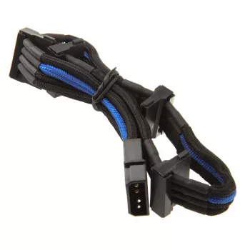 Cabo SilverStone Molex de 4 pinos para 4x SATA, 300 mm - preto/azul