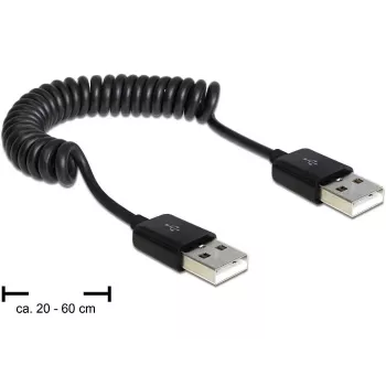 Cabo USB DeLOCK 83239 USB 2.0 0,6 m preto