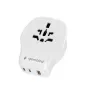 Adaptador de viagem de parede GEMBIRD TPA-1A2C20-02-W 20W — 1xUSB-A + 2xUSB-C, ficha tipo G, 100–250 V, branco