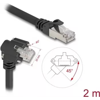 Cabo de rede DeLOCK preto 2 m Cat6 S/FTP RJ-45