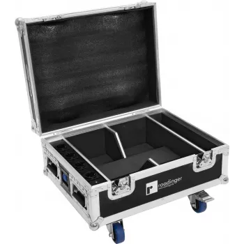 Flightcase Roadinger 31005127 para 4× AKKU IP UP-4 QuickDMX com função de carregamento