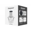Beper P102ROB001 picador de alimentos, recipiente de vidro de 1,5 l, 500 W, 2 velocidades, 4 lâminas de aço inoxidável, aço inoxidável / preto