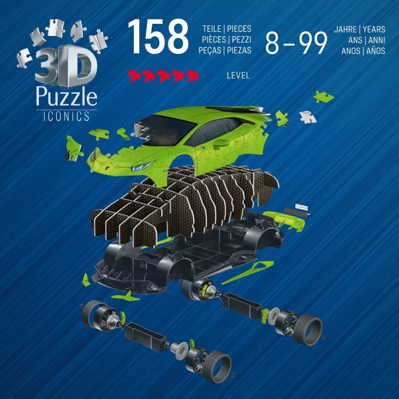 Puzzle 3D 158 peças Lamborghini Huracan EVO verde