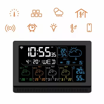 Altifalante inteligente MANTA MTO200B Windy preto — ligação sem fios Bluetooth e Wi‑Fi, suporte para assistentes de voz