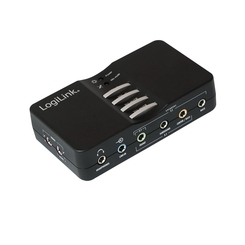 Placa de som USB LogiLink Sound Box Dolby 7.1 8 canais 7.1 canais