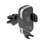 Suporte ativo para automóvel DELOCK 66939 para telemóveis — suporte com ventosa, preto/cinzento, compatível com carregamento sem fios