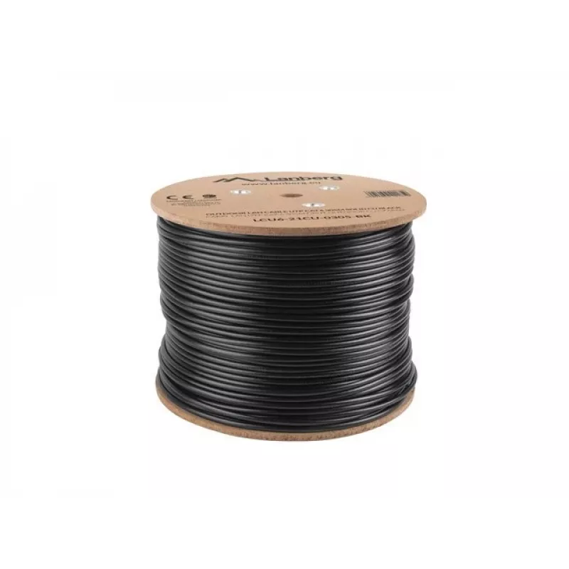 Cabo de rede Lanberg LCU6-21CU-0305-BK preto 305 m Cat6 U/UTP (UTP) exterior