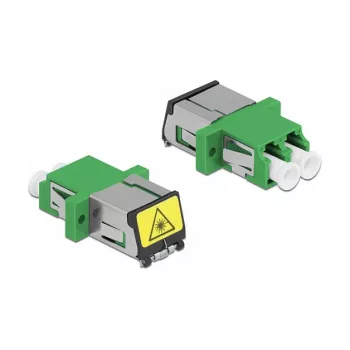 Acoplador de fibra ótica DeLOCK 86897 LC duplex fêmea para LC duplex fêmea monomodo verde