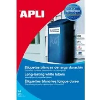 Etiquetas autocolantes agipa 99,1 x 42,3 mm poliéster, branco, resistente às intempéries, resistente ao rasgo (MPN 15089)