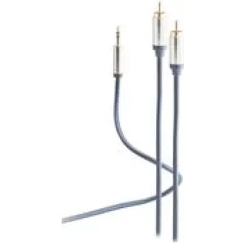 Cabo de áudio shiverpeaks FLEXLINE, 2 x fichas RCA - ficha jack 3,5 mm, 0,75 m, altamente flexível, banhado a ouro - 1 unid. (FL31-32131)
