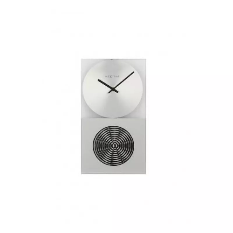 NeXtime Relógio 3028 OP, 16x30,2 cm, parede, vidro, prateado