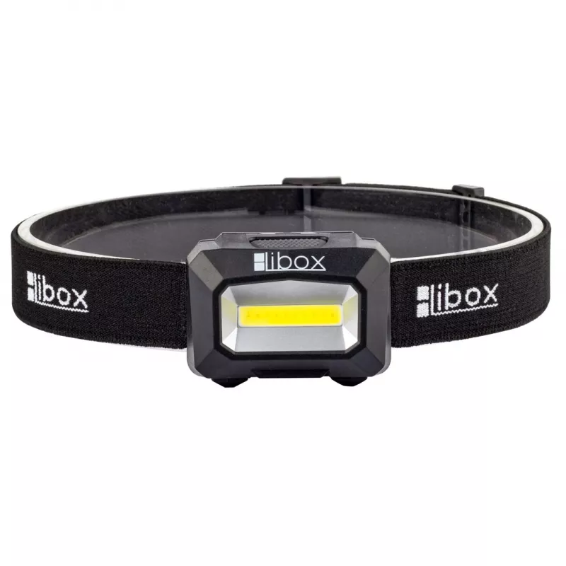 Lanterna Libox LB0107 preta com faixa LED