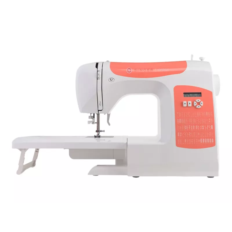 Máquina de costura SINGER C5205, modelo 230239102, máquina de costura doméstica mecânica portátil em laranja coral
