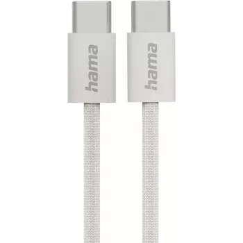 Hama Fabric Cabo de carregamento USB-C para USB-C 1 m, nylon, bege
