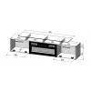 Móvel de TV Cama Meble ROVA com lareira elétrica 190x37x48 cm branco/branco brilhante