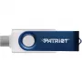 Pen drive PATRIOT Xporter X550 128 GB, interface dupla USB-A e USB-C 3.2 Gen 1, azul/branco
