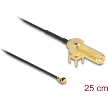 Cabo coaxial DeLOCK 12036 0,25 m RP-SMA I-PEX MHF1 preto