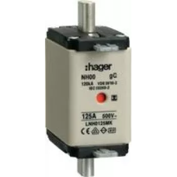 HAGER LNH0125MK Fusível NH00 125A 500V gG MKen. S-frei (LNH0125MK)