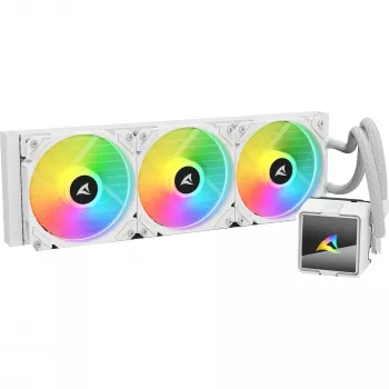 Refrigeração líquida CPU All-in-One Sharkoon S60 ARGB branco radiador de 360 mm