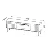 Móvel de TV cama meble CORTINA 180x40x60 cm preto/nogueira com lareira elétrica preta