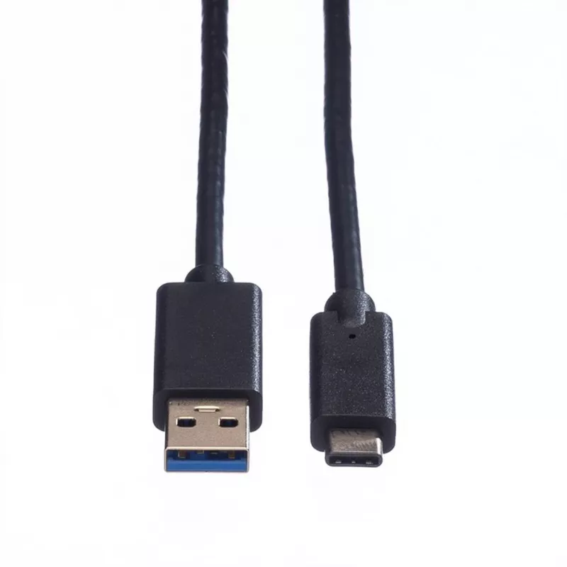 ROLINE - cabo USB - USB Type-C (macho) - USB Type-A 9 pinos (macho) - 1 m (USB 3.1) - moldado - preto (11.02.9011)