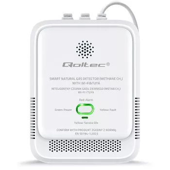Detetor de fuga de gás QOLTEC NG Tuya — detetor de gás natural (CH4), compatível com smart Tuya