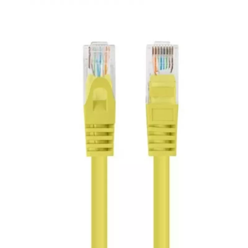 Cabo de patch Cat.5e UTP 1 m amarelo FLUKE PASSED LANBERG pack de 10
