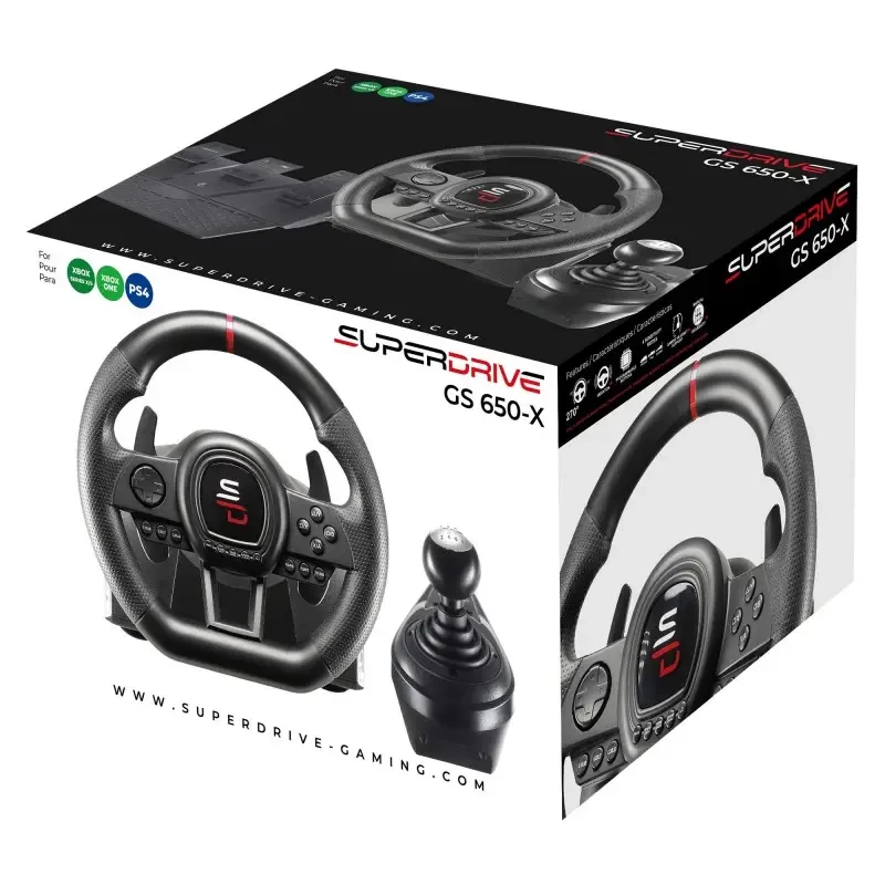Volante + pedais + joystick Subsonic SA5658 preto USB para PlayStation 4 Xbox One