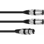 Cabo de áudio XLR 3 pinos 2 x XLR 3 pinos preto Omnitronic 30225206