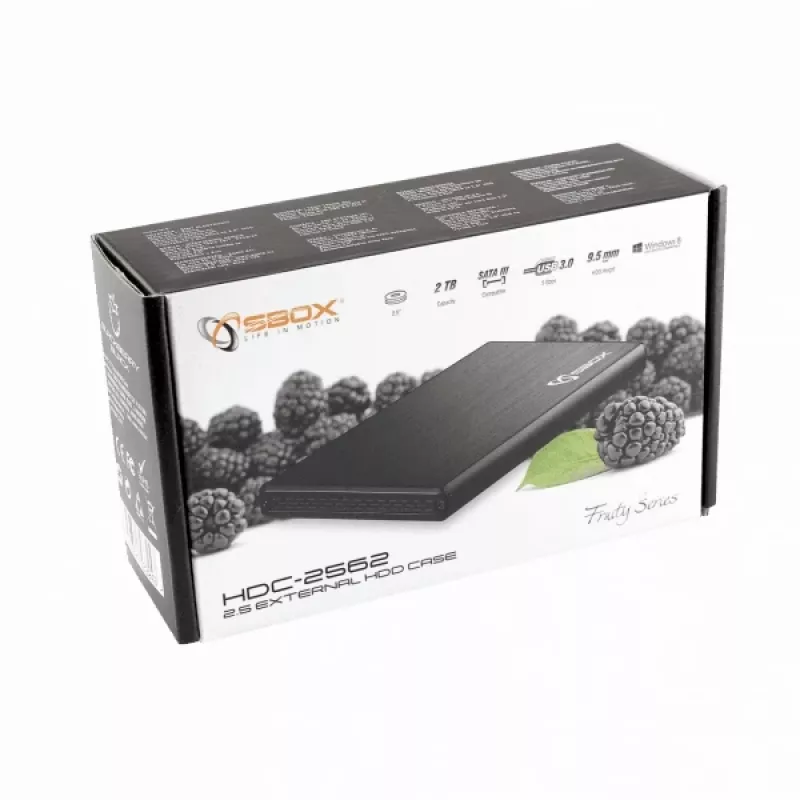 Caixa externa para HDD Sbox HDC-2562B 2,5 inch Blackberry preto