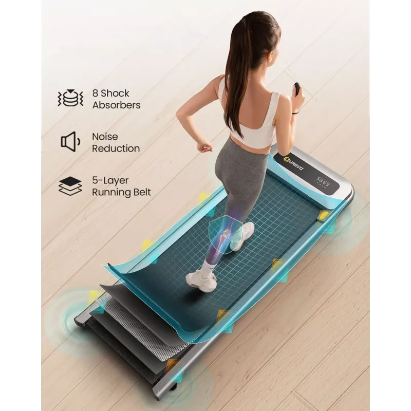 Passadeira UREVO U1 Pro — motor 2.25 PS, velocidade 1–6 km/h, superfície de corrida 420×1200 mm, peso máximo do utilizador 120 kg