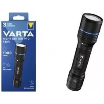 Lanterna Varta F20R alumínio com bateria recarregável, LED portátil compacta