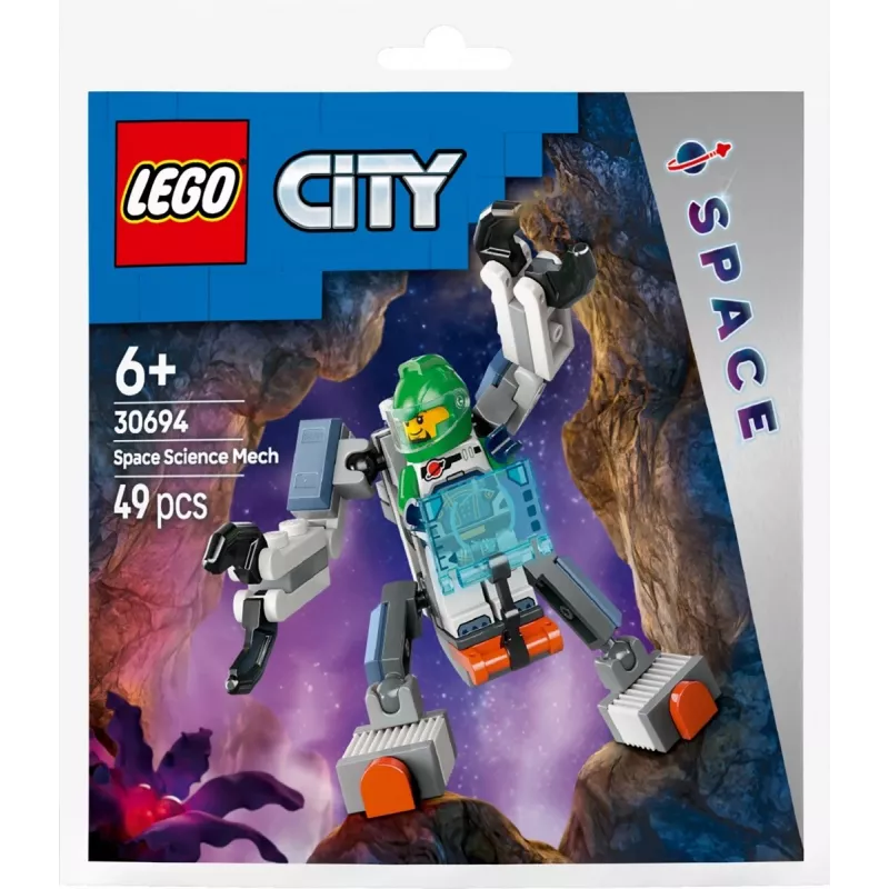 Brinquedo de construção LEGO City mech de exploração espacial 30694 com braços e pernas móveis